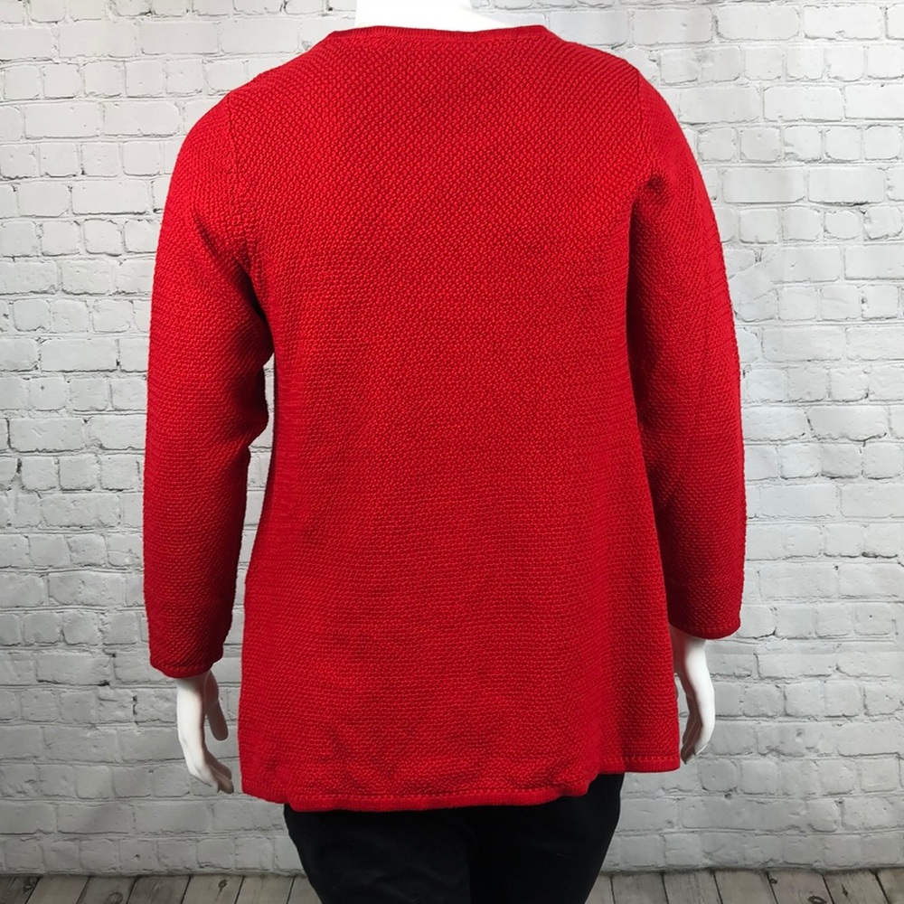 1X 3X Charter Club Red Long Sleeve Sweater Plus - Picture 3 of 4
